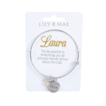 Personalised Bangle with Silver Charm – Laura