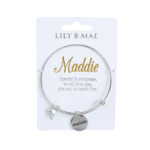 Personalised Bangle with Silver Charm – Maddie