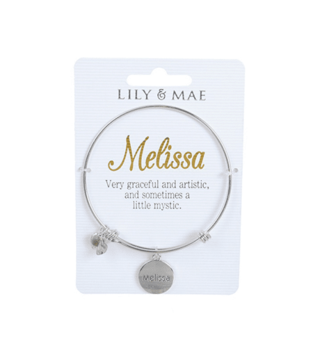 Personalised Bangle with Silver Charm – Melissa