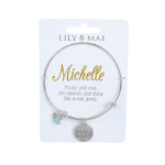 Personalised Bangle with Silver Charm – Michelle