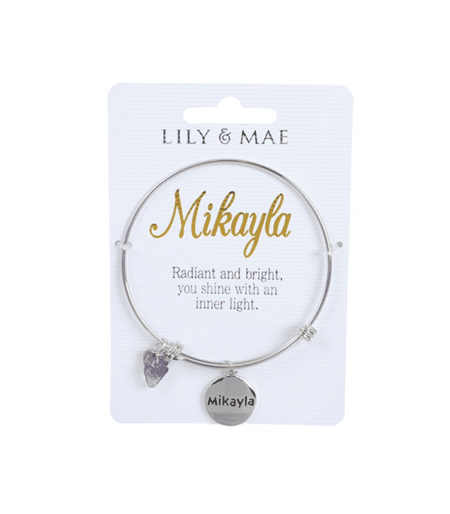 Personalised Bangle with Silver Charm – Mikayla