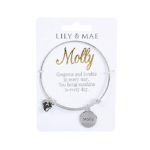 Personalised Bangle with Silver Charm – Molly