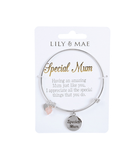 Personalised Bangle with Silver Charm – Special Mum