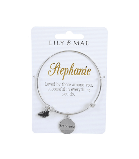 Personalised Bangle with Charm – Stephanie. Personalised gifts for her