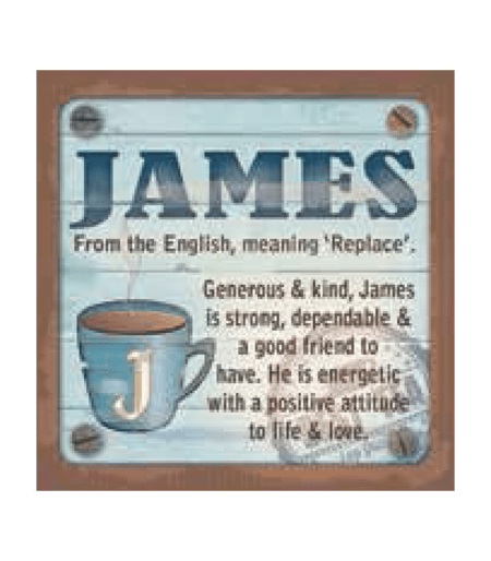 Personalised Cuppa Coasters - James