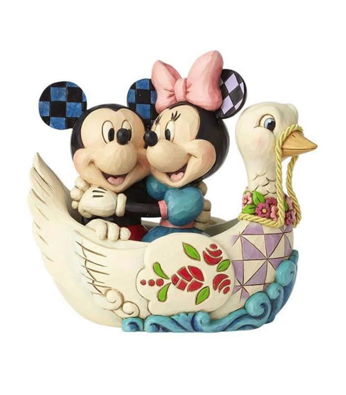 Jim Shore Disney Traditions - Mickey and Minnie Mouse in Swan - Lovebirds