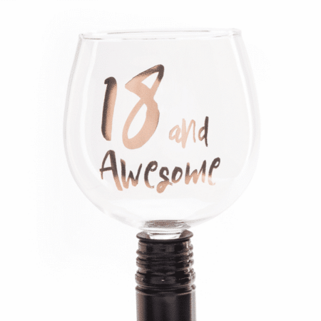 18 and Awesome Tipple Topper Wine Glass