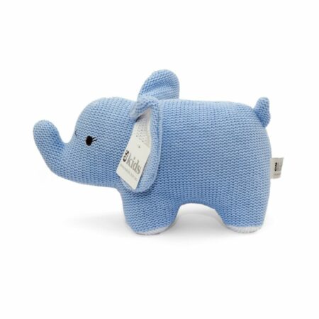 ES Kids - Blue Knitted Elephant Rattle