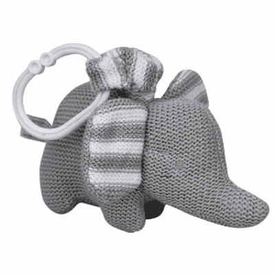 ES Kids - Grey Knitted Elephant Pram Toy