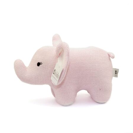 ES Kids - Pink Knitted Elephant Rattle