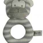ES Kids - Grey Knitted Monkey Ring Rattle
