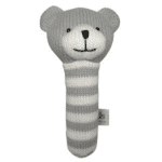 ES Kids - Grey Knitted Bear Stick Rattle