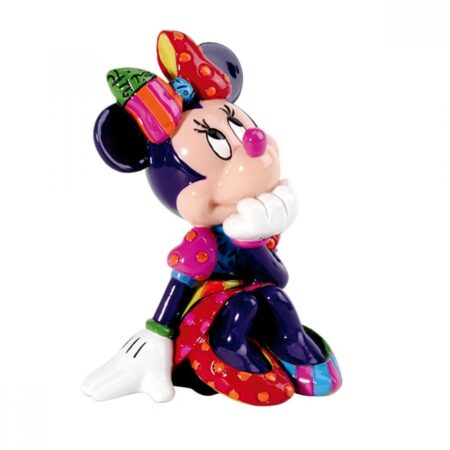 Britto Disney Sitting and Daydreaming Minnie Mouse Mini Figurine