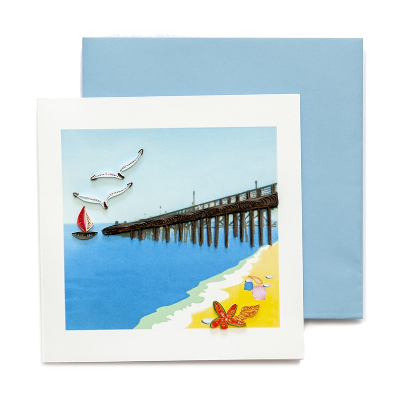 Quilling Handcrafted Card - Jetty