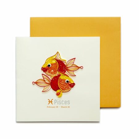 Quilling Handcrafted Card - Pisces