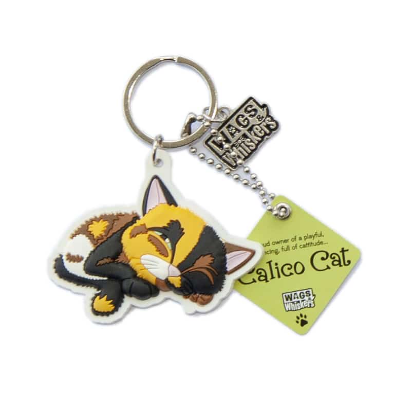 Wags & Whiskers Keyring - Calico Cat