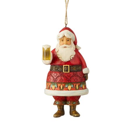 Jim Shore Heartwood Creek Craft Beer Santa Hanging Ornament