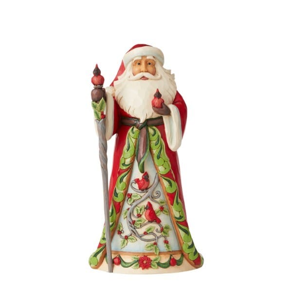 Heartwood Creek - Santa With Cardinal Scene Figurine