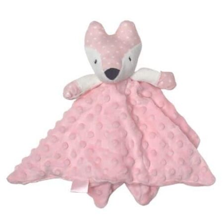 Fox Comforter with Rattle Pink 30cm