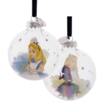 Disney 100 Christmas Glass Bauble Alice In Wonderland