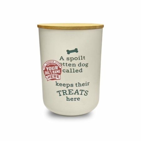 Personalised Dog Treat Jar Blank Cream