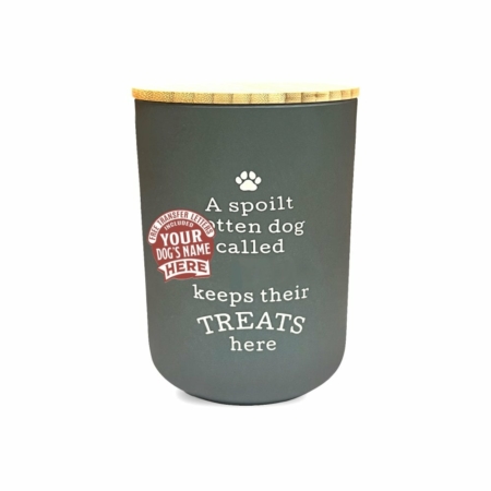 Personalised Dog Treat Jar Blank Grey