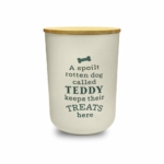 Personalised Dog Treat Jar Teddy