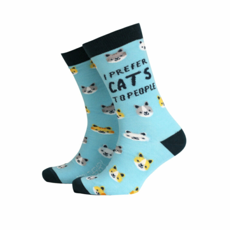 Men's Therapy Bamboo Socks I Prefer Cats to People