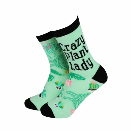 Women's Therapy Bamboo Socks Crazy Plant Lady