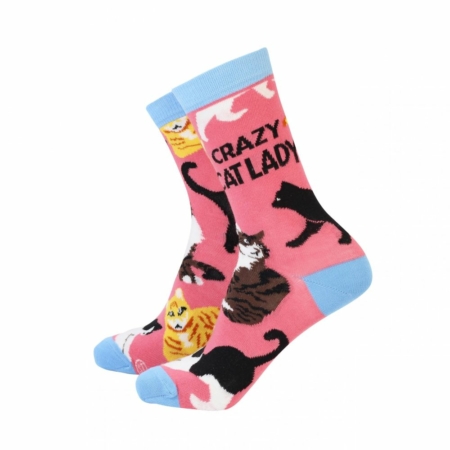 Women's Therapy Bamboo Socks Crazy Cat Lady
