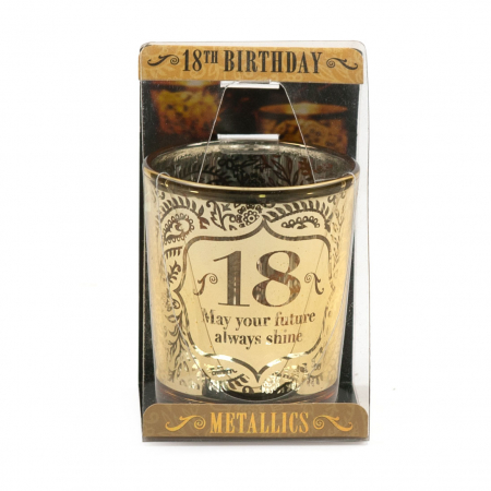 Metallics Personalised Candle Pot – 18th Birthday