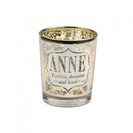Metallics Personalised Candle Pot with Sentiment – Anne