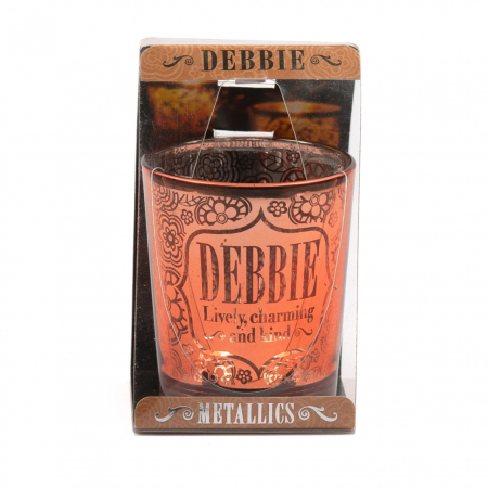 Metallics Personalised Candle Pot with Sentiment – Debbie