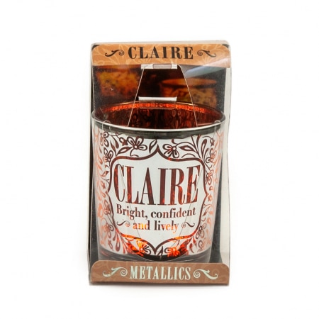 Metallics Personalised Candle Pot with sentiment – Claire