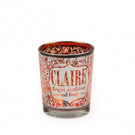 Metallics Personalised Candle Pot with sentiment – Claire
