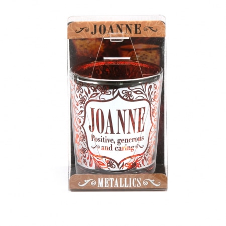 Metallics Personalised Candle Pot with Sentiment – Joanne