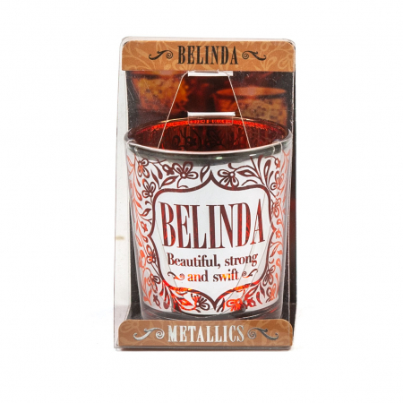 Metallics Personalised Candle Pot with Sentiment – Belinda