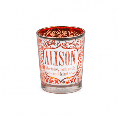 Metallics Personalised Candle Pot with Sentiment – Alison