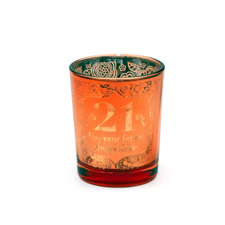 Metallics Personalised Candle Pot – 21st Birthday