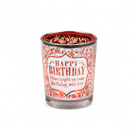 Metallics Personalised Candle Pot – Happy Birthday