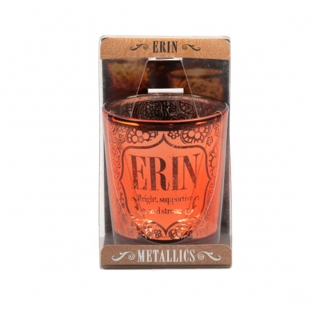 Metallics Personalised Candle Pot with Sentiment – Erin