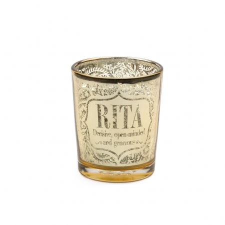 Metallics Personalised Candle Pot with Sentiment – Rita