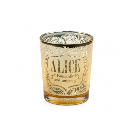 Metallics Personalised Candle Pot with Sentiment – Alice