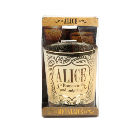 Metallics Personalised Candle Pot with Sentiment – Alice