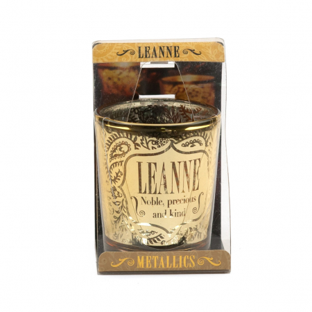 Metallics Personalised Candle Pot with Sentiment – Leanne