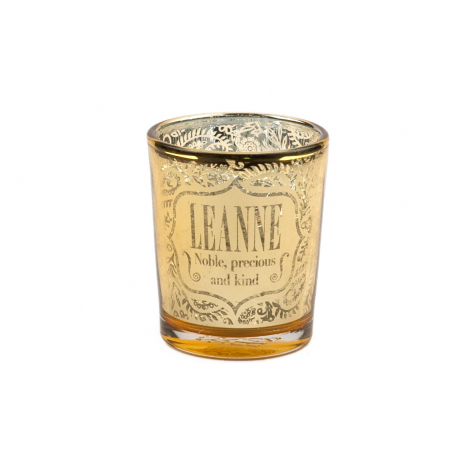 Metallics Personalised Candle Pot with Sentiment – Leanne