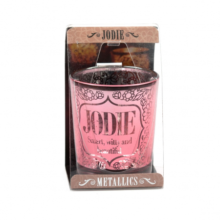 Metallics Personalised Candle Pot with Sentiment – Jodie