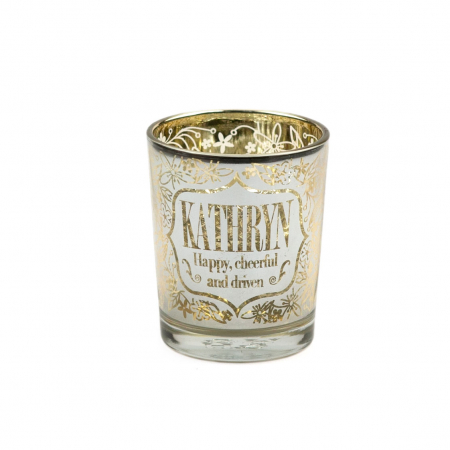 Metallics Personalised Candle Pot with Sentiment – Kathryn