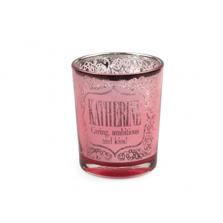Metallics Personalised Candle Pot with sentiment – Katherine