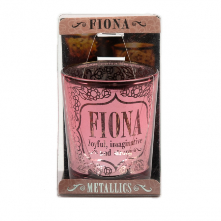 Metallics Personalised Candle Pot with Sentiment – Fiona
